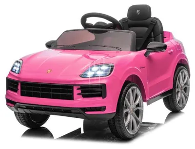 Image de ALIGHTUP Voiture électrique 12V pour enfants Voiture électrique 2,4G à distance, Porsche Cayenne Véhicules électriques avec MP3, musique, klaxon, lumières LED (Rose)