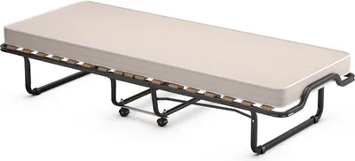 Produktbild von GOPLUS Gästebett 80×200cm, Klappbett mit Metallgestell & Memoryschaum-Matratze, Einzelbett mit 4 Universalrädern für Büro, Schlafzimmer & Wohnzimmer