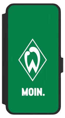 Produktbild von NIVOCASE Klapphülle für Samsung Galaxy A56 5G  Handyhülle aus Kunst Leder NIVOflip schwarz Moin Offizielles Lizenzprodukt SV Werder Bremen