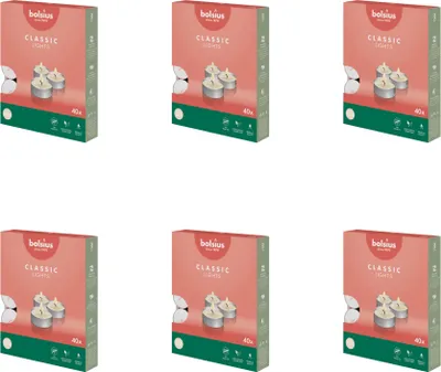 Zdjęcie produktu dla Bolsius - Tea lights - 40 sztuk w opakowaniu - Box - Value pack - 240 sztuk - 6 opakowań