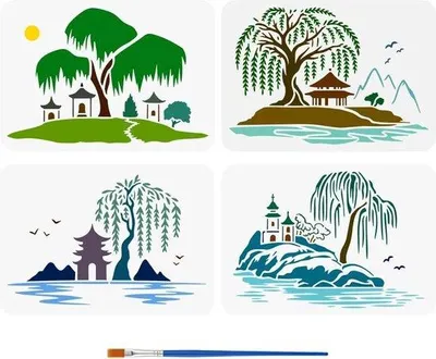 Produktbild von Landschaft Schablonen 21x29,7cm Natur Thema