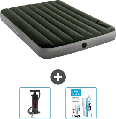 Produktbild von Intex Airbed - Doppelbett - 137 x 191 x 25 cm - Grün - Pumpe en Reperaturset