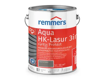 Produktbild von Remmers Aqua HK-Lasur 3in1 Grey Protect graphitgrau (FT-25416) 5 l, Holzlasur