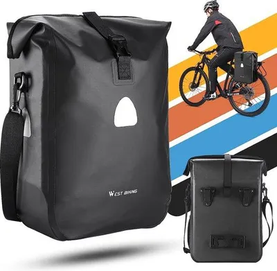 Productafbeelding van Famanu fietstas 2-in-1 - Waterdicht, multifunctioneel, zwart