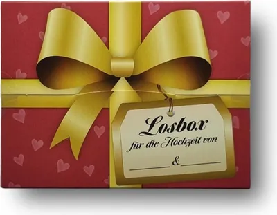 Produktbild von Losbox für die Hochzeit mit 50 Losen - das Hochzeitsspiel