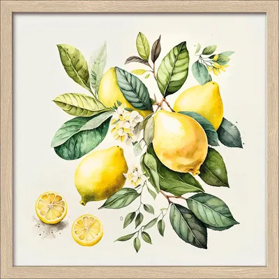 Produktbild von Gerahmtes Bild Lemons I 33x33 cm