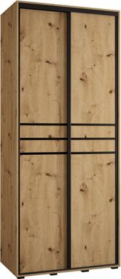 MEBLE KRYSPOL Davos 10 Schrank, zwei Türen - 235,2x110x45 cm - Artisan Artisan Schwarz