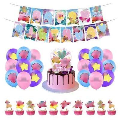 Image de Solidchoice - Décorations d'anniversaire avec ballons et banderole pour gâteau