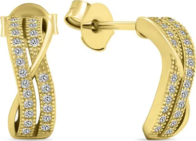 Immagine prodotto di Bellissimi orecchini placcati oro con zirconi EA589Y