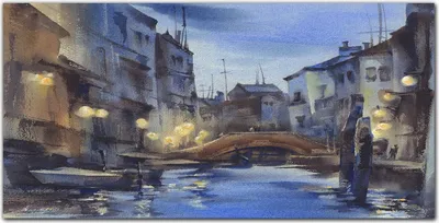 Produktbild von Coloray - Bild aus Glas - Glasbilder - 100 x 50 cm - Wanddekoration Wohnzimmer Glasblock mit Bild Gehärtetes Glas Dekoration Küche - Brücke Stadt Flußboote