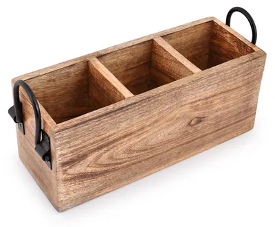 Holz Besteckhalter Caddy 3 Fächer 27,94x10,16x11,43 cm