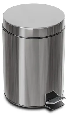 Zdjęcie produktu dla Amig - Kosz na śmieci z pedałem, 5L - Stal nierdzewna - Powłoka antyodciskowa - Otwieranie za pomocą pedału