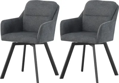 Produktbild von xonox.home Stuhl 2er Set Sophie Chenille-Optik anthrazit (B/H/T): 53 x 87 x 62 cm