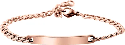 Produktbild von Akzent Panzerketten-Armband aus Edelstahl in roségoldfarbig mit IP Roségold-Beschichtung