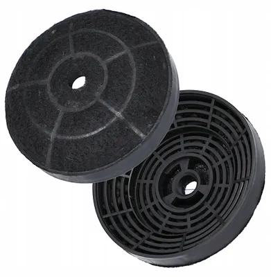 Two charcoal filters for a range hood, shown against a white background.