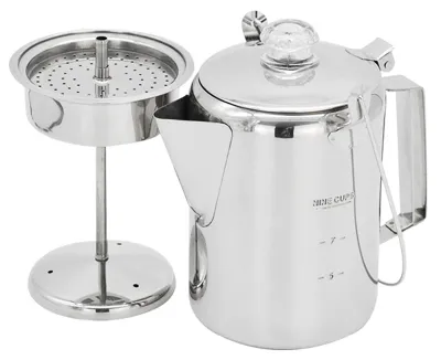 Edelstahl-Kaffeeperkolator 1,2 l, 9 Tassen, Camping