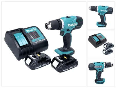 Produktbild von Makita DDF 453 SY Akku Bohrschrauber 18 V 42 Nm + 2x Akku 1,3 Ah + Ladegerät