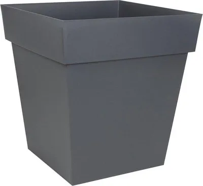 Zdjęcie produktu dla Kwadratowa donica Toskana 50 cm – szaro-beżowa – pojemność 87 l