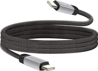 Immagine prodotto di LinQ, cavo da USB-C a USB-C con ricarica rapida 4A e 80W in nylon da 1,2 m, nero