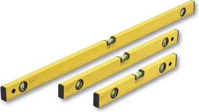 Produktbild von Wasserwaage Set 40 cm 60 cm 100 cm - klein, mittel, lang - für Profi und Heimwerker geeignet, mit drei Libellen und Lineal, aus Aluminium