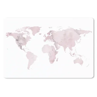 Produktbild von MuchoWow® Schreibtischunterlage Weltkarte - Marmor - Rosa 60x40 cm - XXL Mauspad - Großes Mauspad