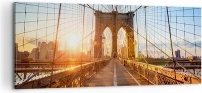 Produktbild von Bild auf Leinwand - Leinwandbild - New York Brücke - 120x50cm - Wand Bild - Wanddeko - Wandbilder - Leinwanddruck - Bilder - Kunstdruck - Wanddekoration - Leinwand bilder - Wandkunst - AB120x50-3707