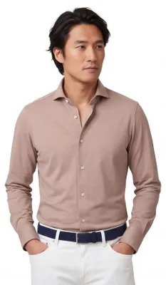 Produktbild von Hemd Profuomo rosa Japanese knitted cutaway Kragen