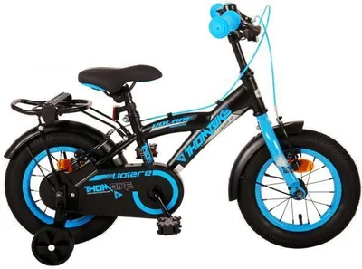 Produktbild von Volare Thombike Children's Bike - Jungen - 12 Zoll - Schwarz Blau - Zwei Handbremsen