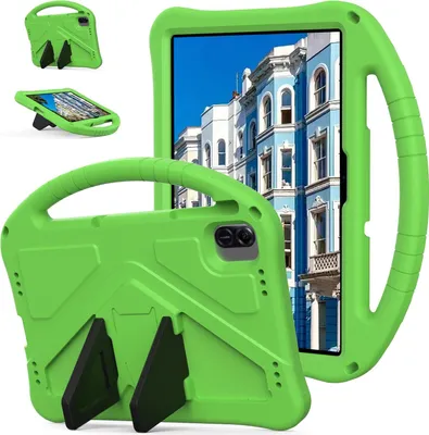 Obrázek produktu pro Dětské pouzdro pro Infinix Xpad 20 11" 2025, EVA lehké nárazuvzdorné pouzdro s skládacím stojánkem a rukojetí zelené