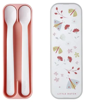 Produktbild von Mepal - Fütterlöffel Mepal Mio - Babylöffel - Kleinkind Fütterlöffel - Baby Besteck - Spülmaschinengeeignet - BPA frei - 2er Besteck Set - Flowers & Butterflies