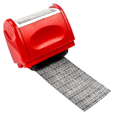 Produktbild von Adressblocker Stempel, 3,5 cm breit, Schutz vor Identitätsdiebstahl, Rot