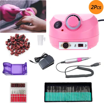 Produktbild von EINFEBEN 2er Set Nagelfraeser 18W elektrische Nagelfeile Profi Nagelfraeser-Komplettset Profi Manikuere