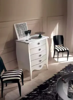 Obrázek produktu pro Komoda příborník bílá Příborník nábytek klasický styl dřevo