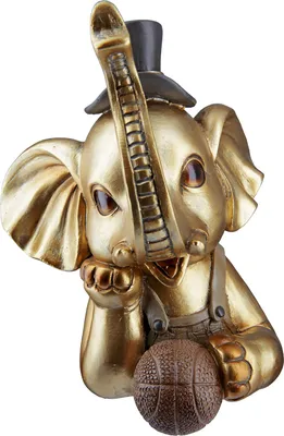 Immagine prodotto di Gilde Figur, Elefant, "Maroni", Kunstharz, goldfarben, VE 2, L. 12 cm, B. 15 cm, H. 19 cm 37713 4063387377130