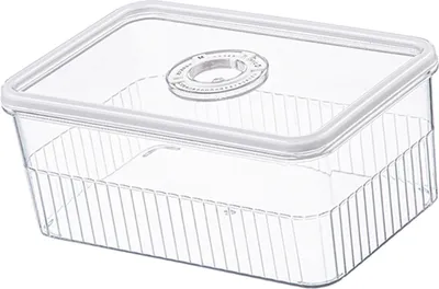 Produktbild von Kühlschrank Aufbewahrungsbox mit Deckel Kunststoff transparent versiegelt Kühlschrank Lebensmittel Lagerung Container für Obst Gemüse M