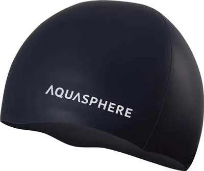 Produktbild von AQUASPHERE PLAIN SILICONE CAP BLACK WHITE BLACK WHITE One Size