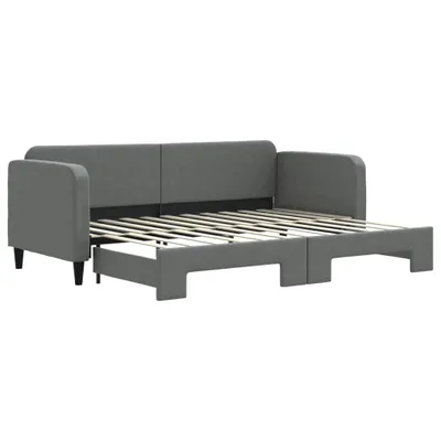 Image de vidaXL Lit de jour extensible gris foncé 80x200 cm Tissu