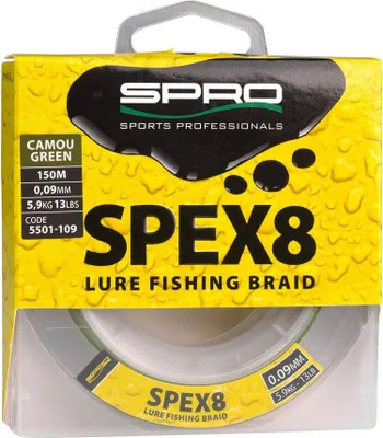 Produktbild von Spro Spex8 Braid Camo Green - 150m geflochtene Raubfischschnur, Durchmesser/Tragkraft:0.09mm / 5.9kg