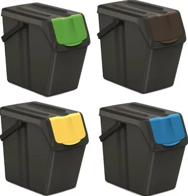 Produktbild von Famanu Abfalltrennbehälter 4x25L - Schwarz