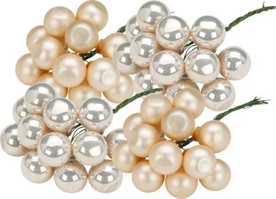 Produktbild von Weihnachtskugeln am Draht 2cm Glas 144 Stück - Champagne