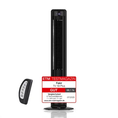 Produktbild von Fakir prestige TV 18 PLUS Turmventilator 40 W 4 Windmodi 12h Timer Fernbedienung