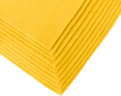 Bastelfilz Bögen 10er-Pack flex Filz DIN A4, Stärke 1,5-2mm, Filzplatte, gelb