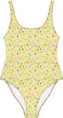 Produktbild von Mr. & Mrs. Panda Badeanzug Bunte Blumenwiese Größe XXXL - Gelb - Geschenk, Blumen Muster, Swimsuit, Flower Power, Damen-Einteiler, Strandmode, Bademode, Wildblumen