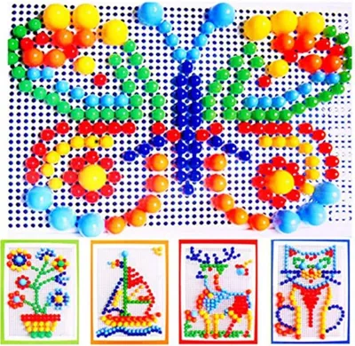 Productafbeelding van 296 stuks nagelspel, steekmozaïekspelsteker, creatieve puzzel, mozaïek, pedagogisch speelgoed voor kinderen