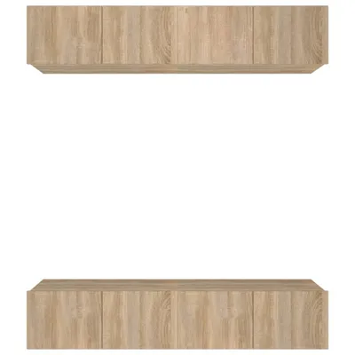 Produktbild von vidaXL TV-Schränke 4 Stk. Sonoma-Eiche 80x30x30 cm Holzwerkstoff