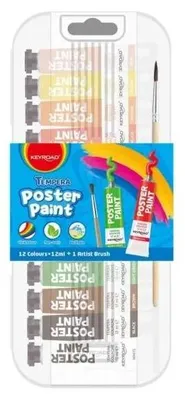 Image de Peintures pour affiches + pinceau 12 x 12 ml - Keyroad