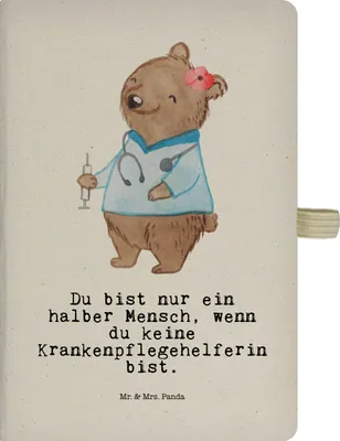 Produktbild von Mr. & Mrs. Panda notizbuch Krankenpflegehelferin Herz - Transparent - Geschenk, Beruf, Skizzenbuch, Ausbildung, Tagebuch, Witzig, A5, Pflegekraft, Adressbuch, Spruch