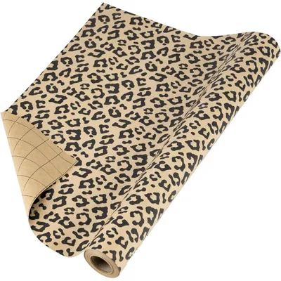 Image de Rouleau de papier cadeau à motifs léopard, 43 cm x 10 m, papier kraft
