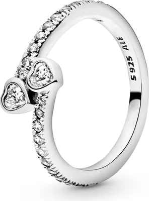 Zdjęcie produktu dla Pandora Two Sparkling Hearts Ring 191023CZ Pierścionek damski, rozmiar pierścionka:52