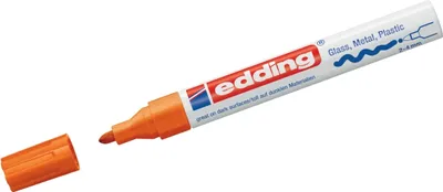 Produktbild von Glanzlack-Marker edding 750 orange Packung mit 10 Stück